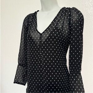 Puff Sleeve Sheer Blouse